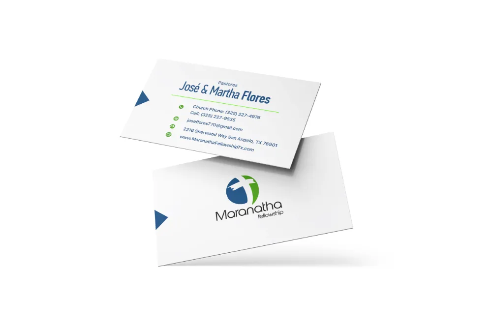 Maranatha Fellowship business cards for church leadership by The Lions Media