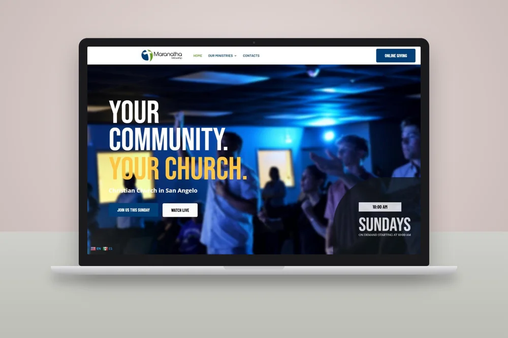 Maranatha Fellowship bilingual church website with ministries, online giving and sunday service info by The Lions Media
