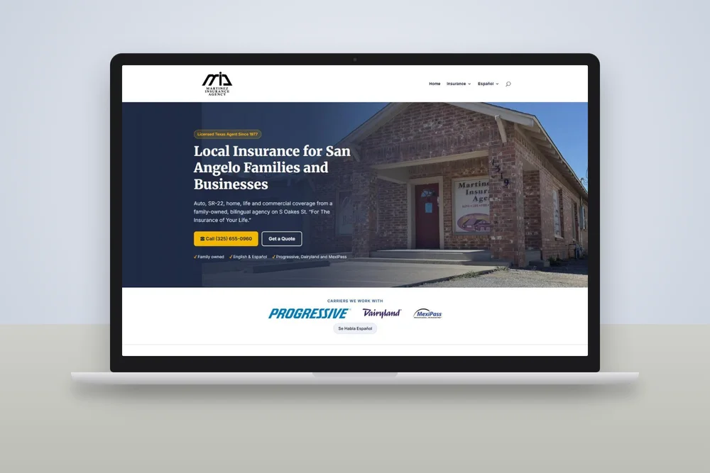 Martinez Insurance Agency bilingual website by The Lions Media
