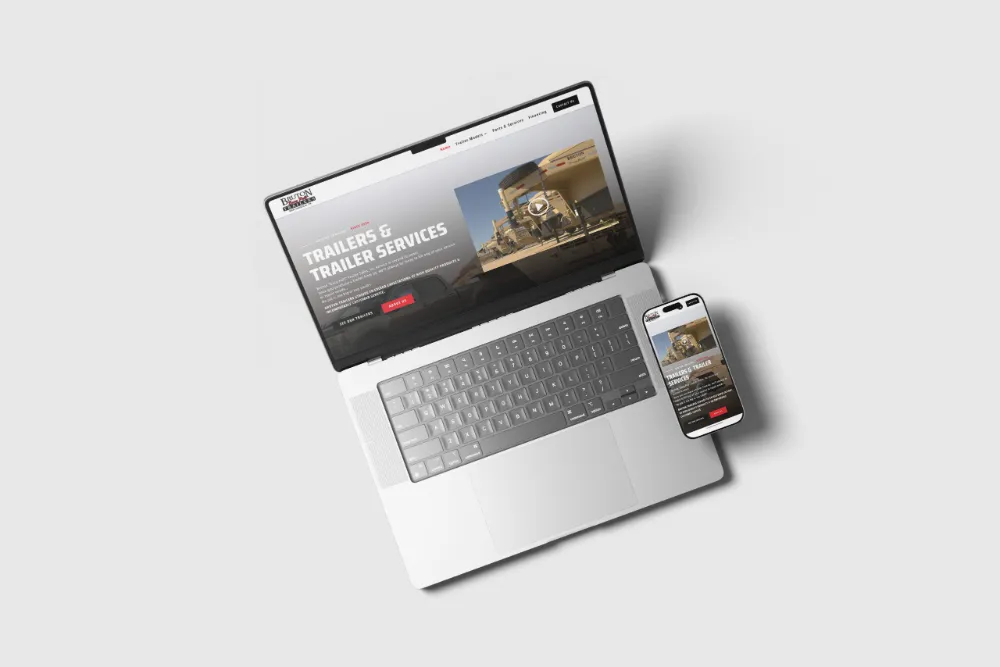 Bruton Trailers website design by The Lions Media