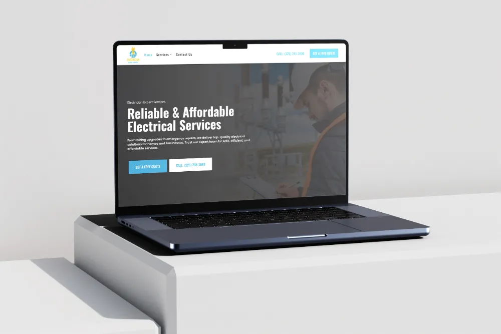 Electrician Expert Services website design by The Lions Media